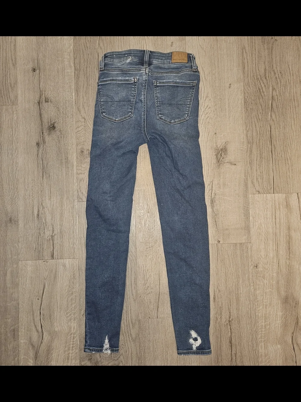 American Eagle Outfitters Ripped Hi-Rise Skinny Jeans - Blue